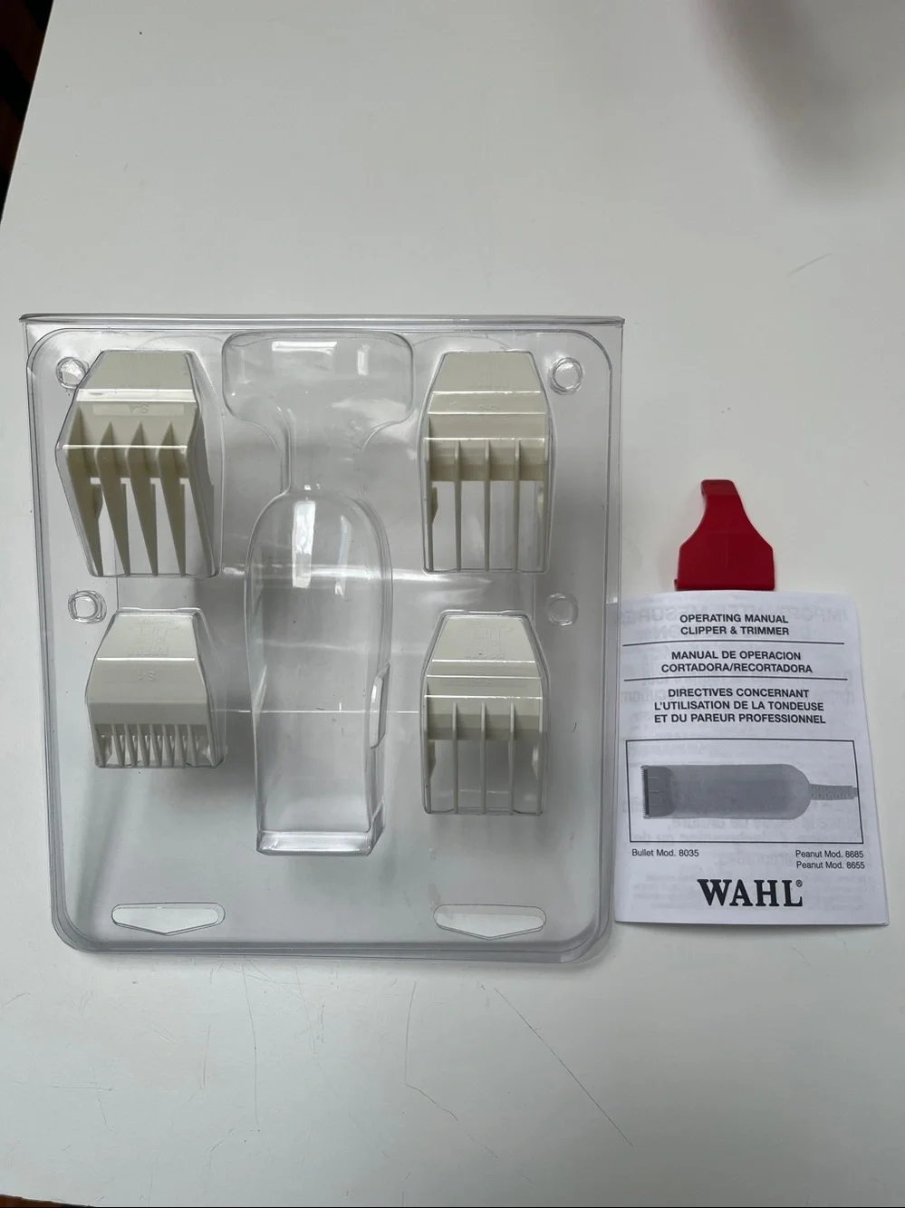 WAHL Peanut trimmer/clipper Clear Plastic Trimmer Guard Set - White Attachments